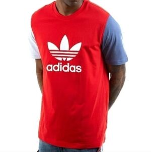 ADIDAS ORIGINALS TREFOIL COLOR BLOCK SHIRT MEN'S SZ LARGE RED NWT  💯
